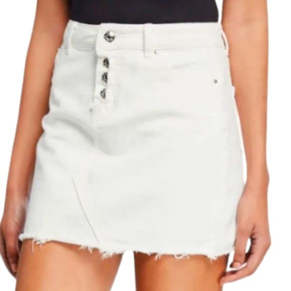 Dex Dresses & Skirts - White Denim Dex Jean Mini Skirt
